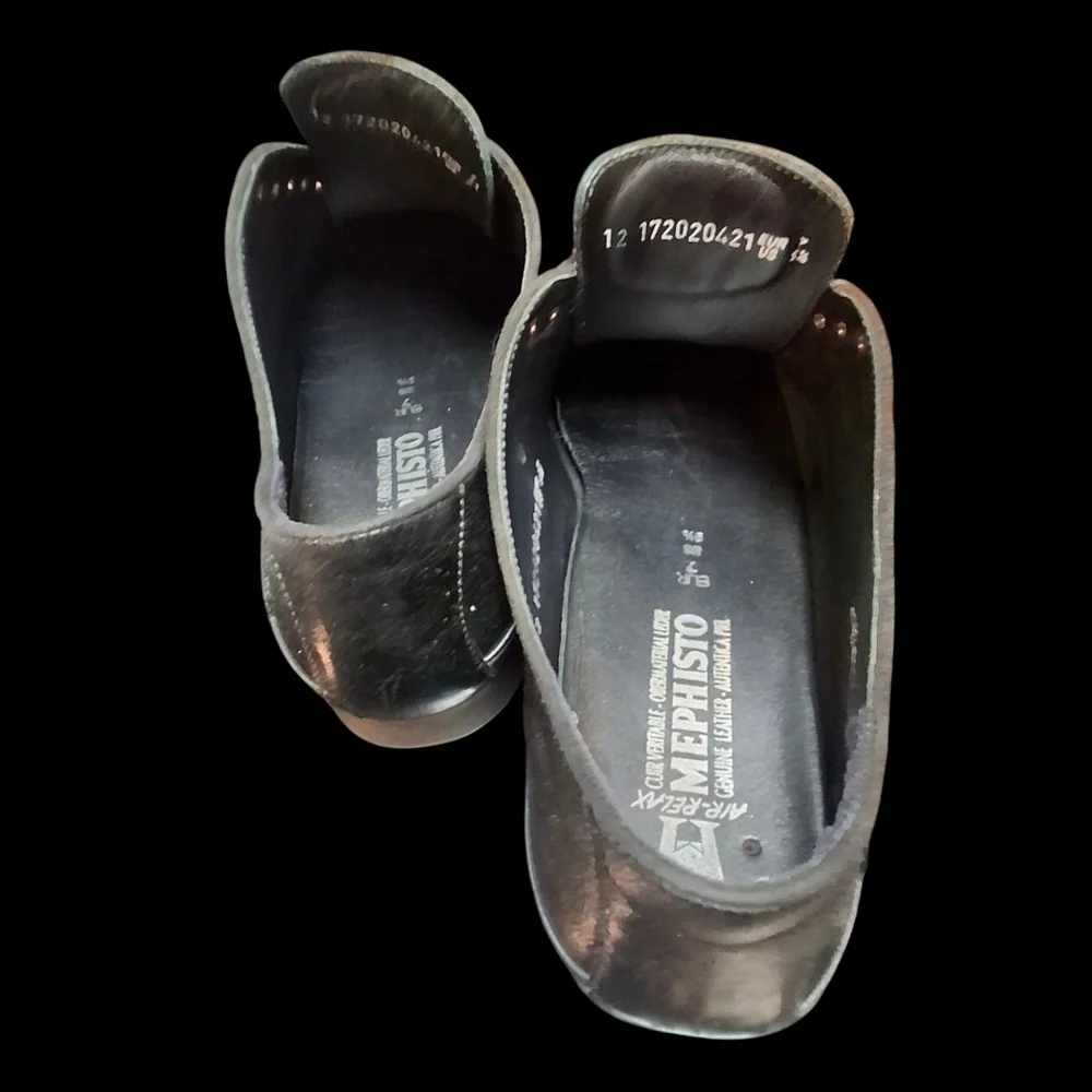 Mephisto Air Relax Black Leather Lace-Up Low Top Comfy Shoes Women Size 9.5